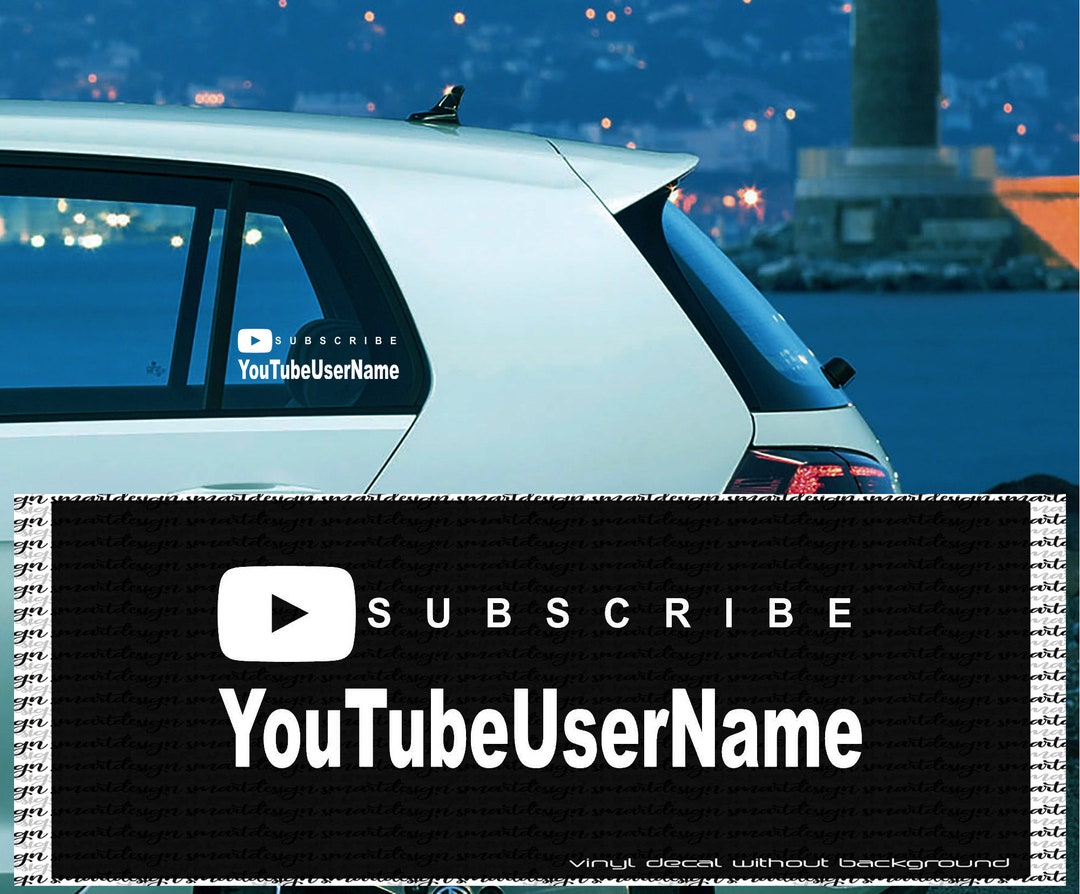 Youtube Custom Channel Name Vinyl Decal - Subscribe Personalized Text ...