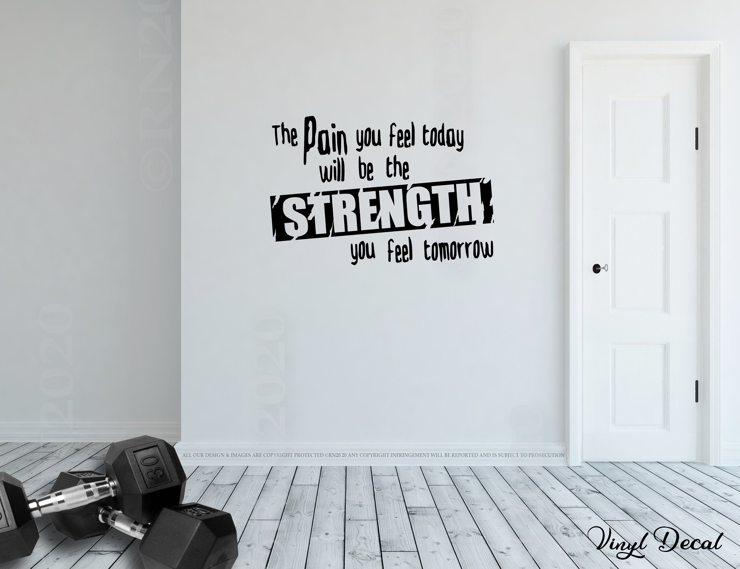 The Pain You Feel Today Will Be the Strength You Feel Tomorrow Wall Decal  Vinyl Stiker Home Gym Quote Training Workout Motivation -  Canada