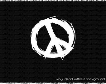 Peace Sign decal  - Laptop decal - vinyl car window decals - bumper sticker - Peace and Love - Hippie decor - Hippie decal