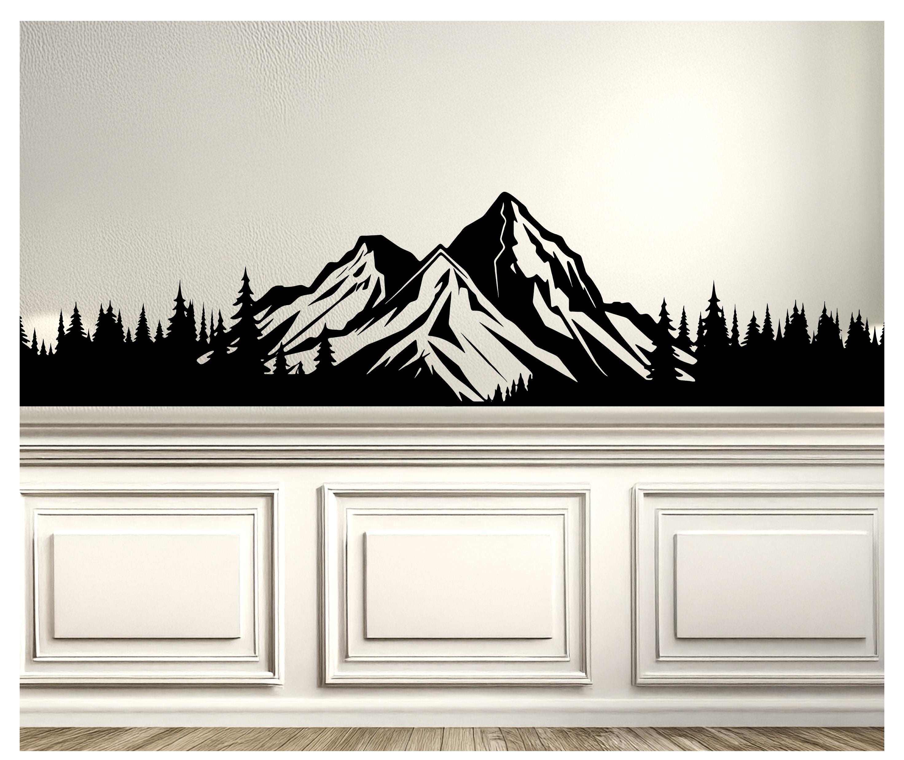Mountain Truck Decal, Camper RV Forest Sticker, Van Landscape Vinyl ...