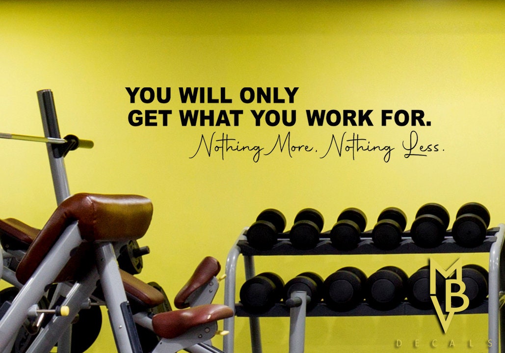 Wandtattoo „You Get What You Work For“ – Schriftzug 30x42 Cm Für Fitness, Studio, Home