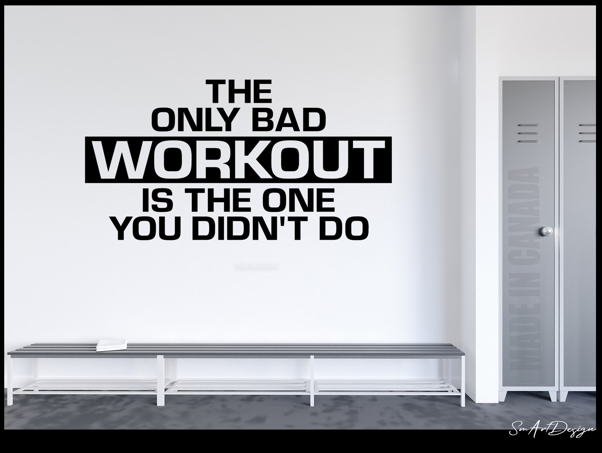 Home Gym Vinyl Decal, Motivational Gym Quotes Wall Decor for Your
