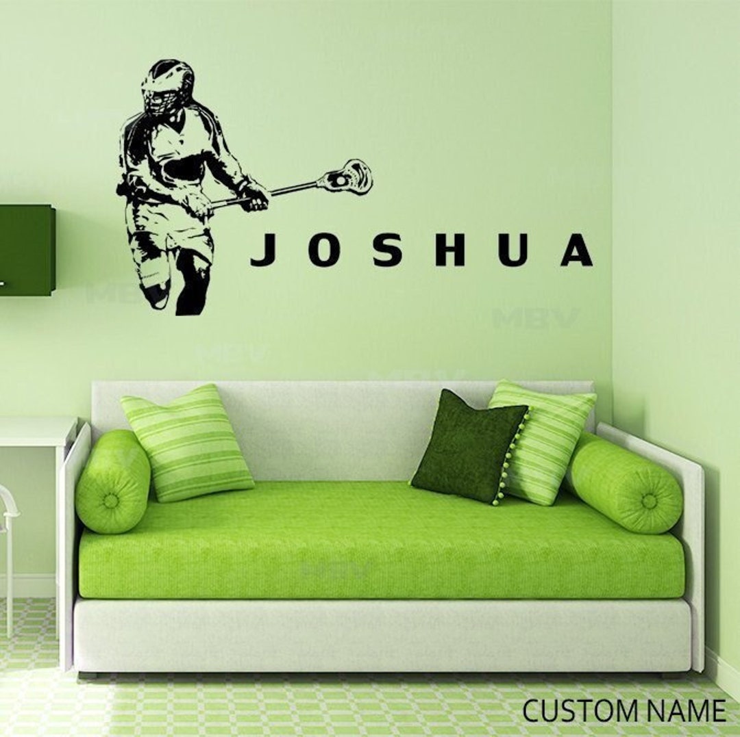 LACROSSE Decal Custom Name Lax Wall Art Decal Large Lacrosse Player