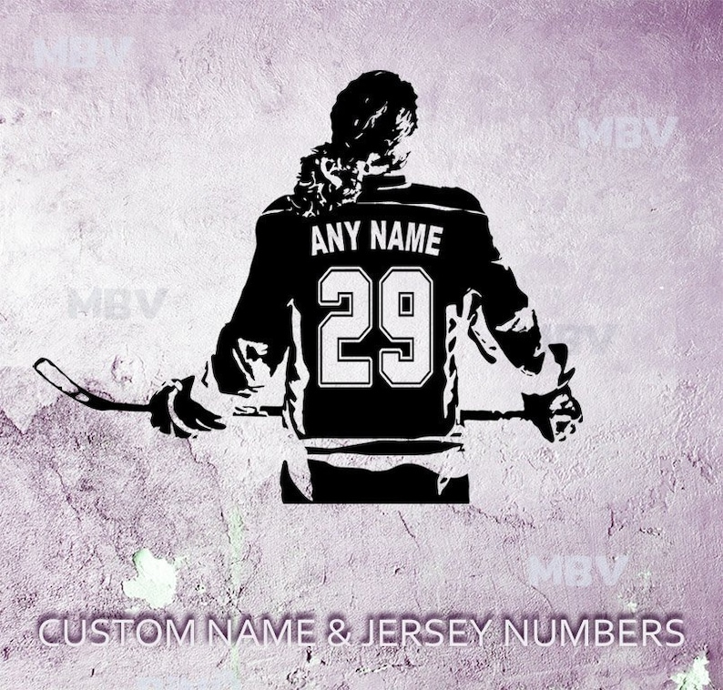 Hockey female player decal Custom Name Girl Ice Hockey Wall Etsy