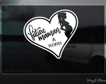 Future Maman à Bord Heart Decal - Baby on Board Car Sticker