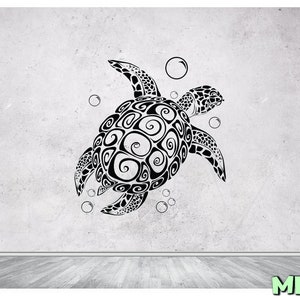 Turtle and bubbles Wall Decal | Turtle Wall Art | Turtle Wall Decor | sea turtle Vinyl Sticker | Removable decals | Free Shipping
