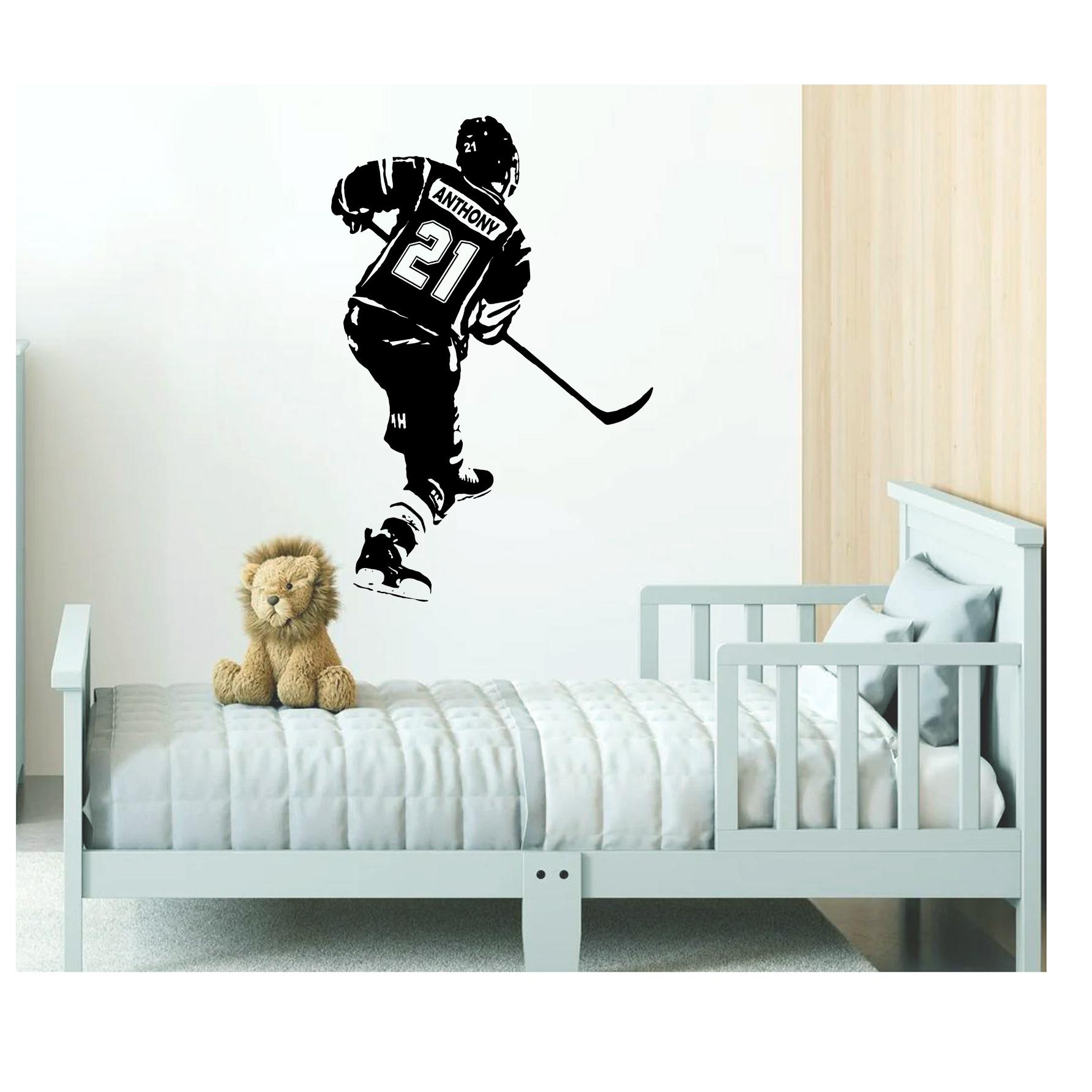 Personalized Hockey Wall Decal: Custom Name \u0026 Number Vinyl Art - Etsy, image size:1784x1784