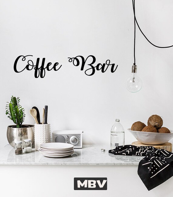 Coffee Bar Wall Decal Saying Vinyl Lettering Sticker Office Java Café Bistro Buffet Restaurant Kitchen Decor