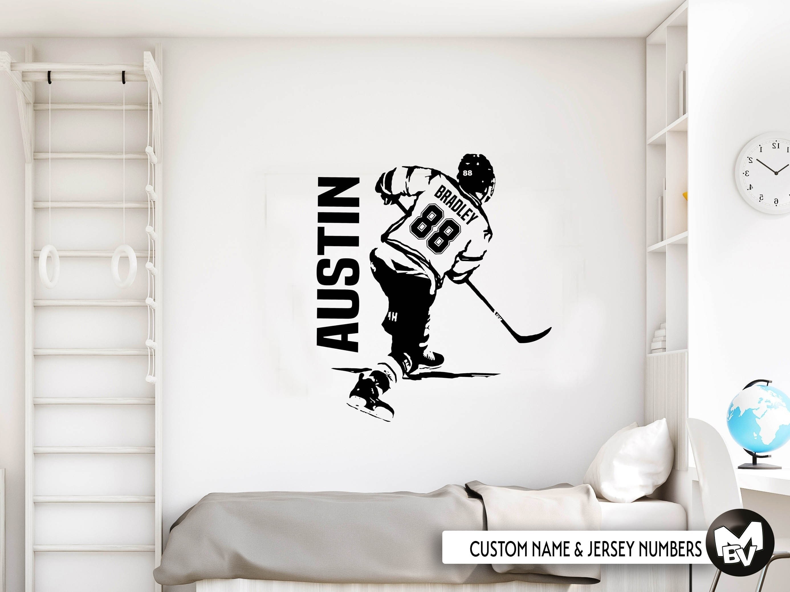 Custom Hockey Jerseys Wall Decal - Personalized Hockey