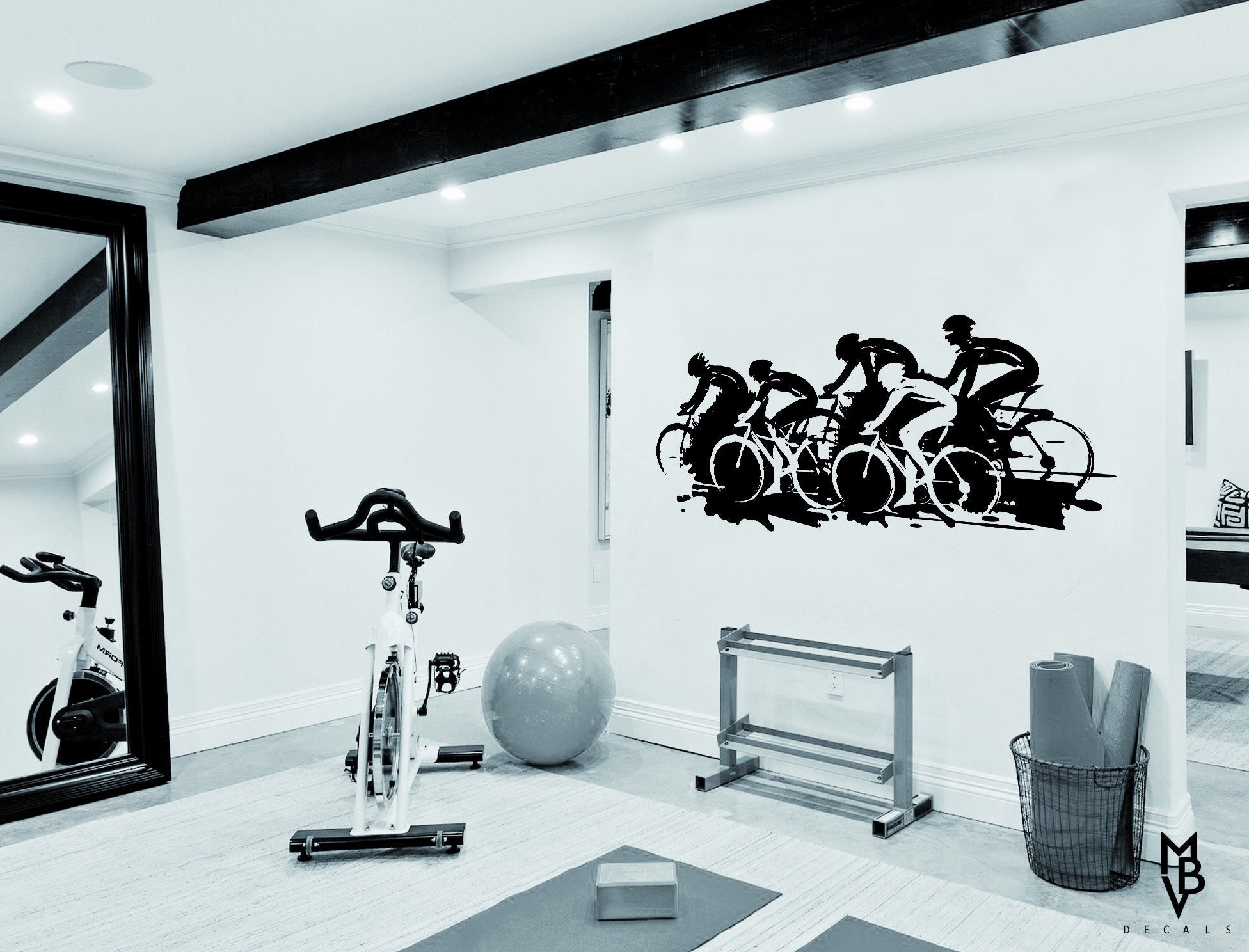 Road Bike Vinyl Wall Decal - Cyclist Wall Art