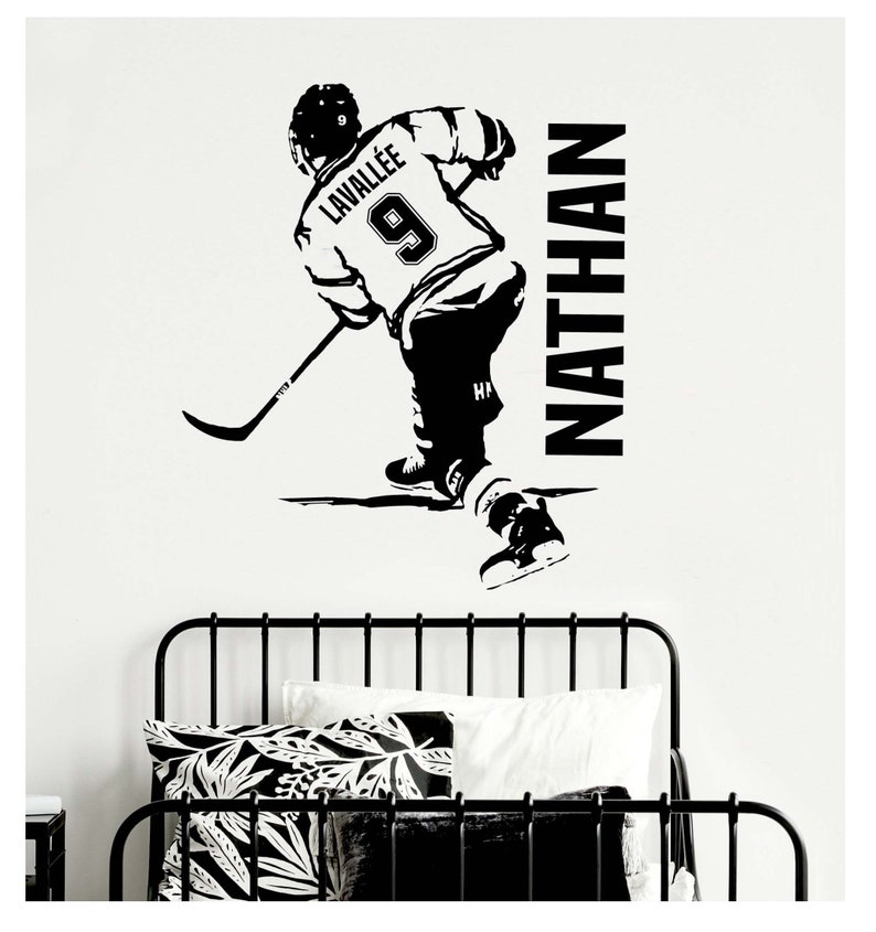 Hockey Custom Vinyl Wall Decal Personalized Ice Hockey Etsy