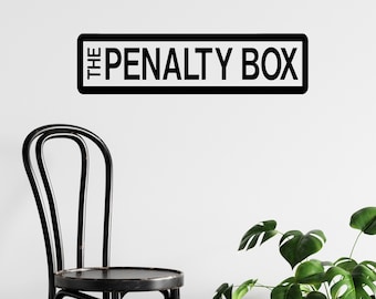 The Penalty box Decal - Boys bedroom Hockey Wall decor - Ice Hockey vinyl sticker playroom Penalty box sign