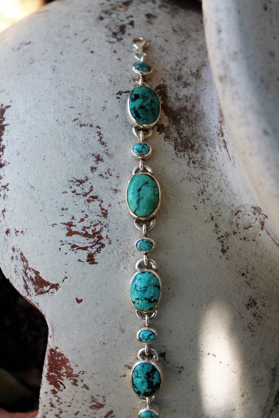 Turquoise bracelet and silver boho chic