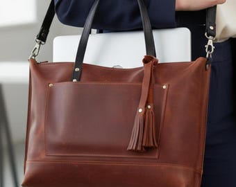 Personalized laptop bag, 17 inch laptop bag, Womens leather laptop bag, Large laptop bag, Engraved leather laptop bag,