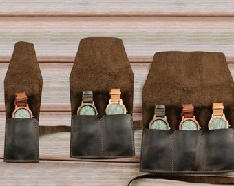 Watch roll,Leather watch roll,Leather watch case,Leather watch pouch,Watch bag,Watch travel roll,Travel watch pouch,Watch storage leather