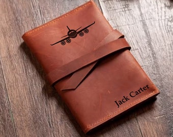Leather notebook personalized, Pilot gifts for men, Pilot gifts for student, Pilot gifts for him, Pilot gift ideas, Gift for pilot men