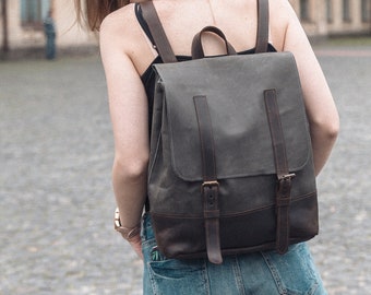 Leather backpack women handmade,Laptop rucksack,Casual backpack,Work backpack for women,City backpack,Leather laptop backpack,Daily backpack