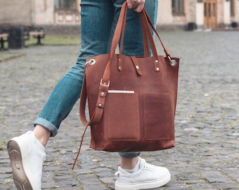 Leather everyday bag, Leather everyday tote, Large work bag women, Laptop work bag women, Leather laptop tote bag for women, Womens work bag