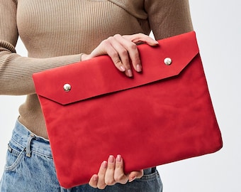 Full-Grain leather MacBook sleeve, Personalized leather MacBook Air case, Leather MacBook Pro case 14 inch, 13 inch leather laptop sleeve