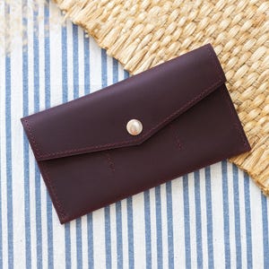 Cartera de cuero tipo sobre para efectivo, Sobres personalizados para efectivo, Cartera de cuero tipo sobre, Cartera con cremallera para efectivo, Cartera tipo sobre para dinero