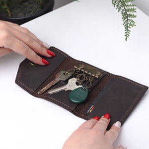 Organizador de llaves, Cartera para llaves, Llavero de bolsillo, Monedero para llaves, Llavero delgado, Estuche para llaves personalizado, Estuche para llaves hecho a mano, Llavero personalizado