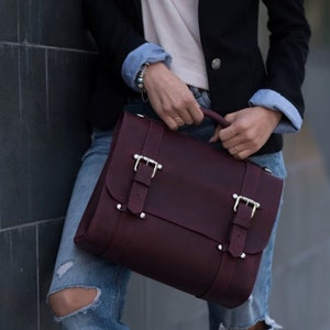 Leder Aktentasche,Leder Aktentasche,Laptoptasche Frauen,Laptoptasche,Damen Laptoptasche,Leder Umhängetasche,Damen Umhängetasche Leder Bild 2