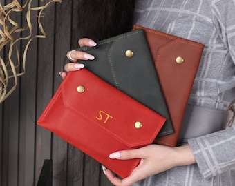 Personalized leather cash envelope, Leather cash envelope for women, Leather clutch envelope, Leather clutch women, Leather cash wallet
