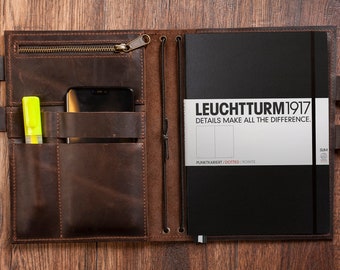 Leuchtturm1917 cover,Agenda cover,Travel journal refillable,Custom refillable leather journal