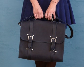 Bolso para computadora portátil para mujer, bolso para computadora portátil de 15 pulgadas, bolso cruzado de cuero para mujer, bolso de mensajero para mujer, bolso de cuero, bolso cruzado negro, bolso cruzado para mujer