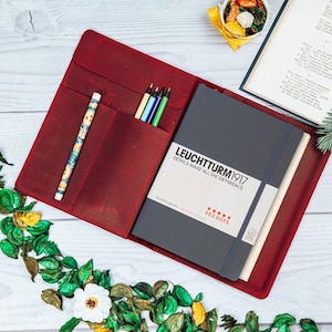 Leuchtturm1917 a5 leather cover,Agenda cover,Notebook leather,Medium notebook,Organizer portfolio