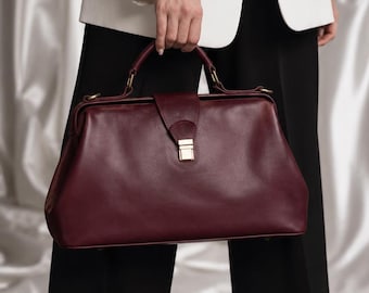 100% Genuine leather doctor bag, Leather doctor bag women, Leather doctor handbag, Custom doctor bag leather, Women's leather handbag