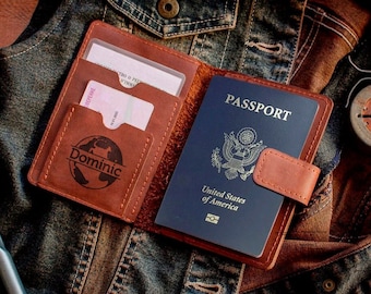 Personalized passport wallet, Passport holder with name, Engraved passport holder, Leather passport wallet for men, Handmade passport covers