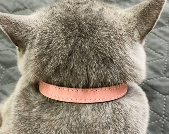 Cat collar,Kitten collar,Leather cat collar,Pink cat collar,Engraved collar,Custom cat collar,Small cat collar,