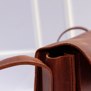 Small leather crossbody bag women, Leather crossbody purse, Mini messenger bag, Crossbody satchel purse, Womens small purse, Handcrafted bag image 10