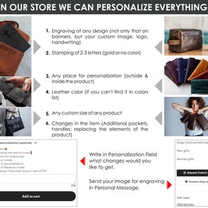 Cartera de cuero para hombre, Cartera de cuero para hombre, Cartera de cuero para hombre, Bolsa de computadora hecha a mano, Bolsa de hombro para hombre, Cartera de cuero para mensajero imagen 8