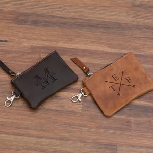 Leder Schlüsselbund Tasche Brieftasche, Leder Reißverschluss Tasche Schlüsselanhänger, Schlüsselanhänger Tasche Kartenhalter, Schlüsselanhänger Münztasche, kleine Reißverschlusstasche Schlüsselring