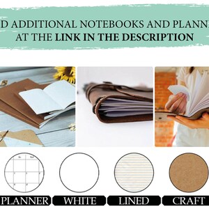K&ouml;nnte beinhalten: Ein Set aus vier Notizb&uuml;chern mit verschiedenen Deckeln und Papierarten. Die Deckel sind aus braunem, wei&szlig;em, liniertem und Bastelpapier. Der Text "PLANNER", "WHITE", "LINED" und "CRAFT" ist unter jedem Notizbuch gedruckt.
