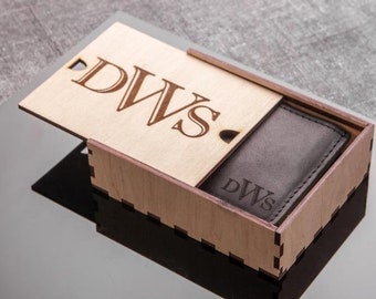 Gepersonaliseerde portemonnee voor mannen zwart, aangepaste lederen portemonnee, lederen portemonnee heren gegraveerd, papa portemonnee, cadeaus voor mannen portemonnee