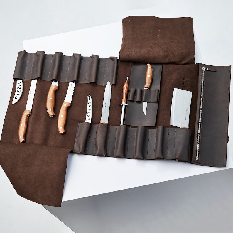 Personalized knife roll leather - Thumbnail 2