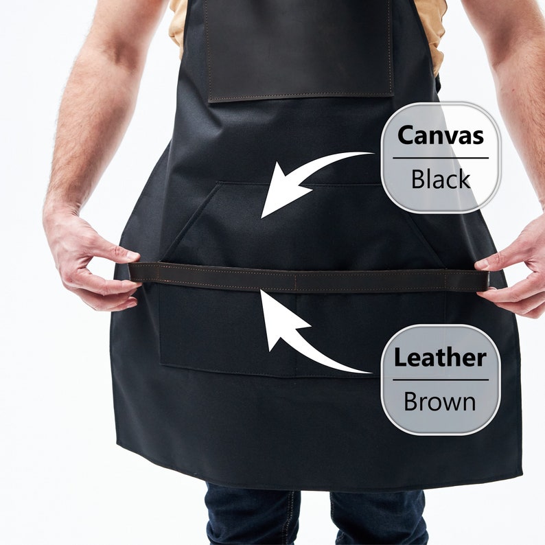 Canvas garden apron personalized, Gardening apron for men, Garden apron with pockets, Gardening apron custom, Gardener gift Dad image 4