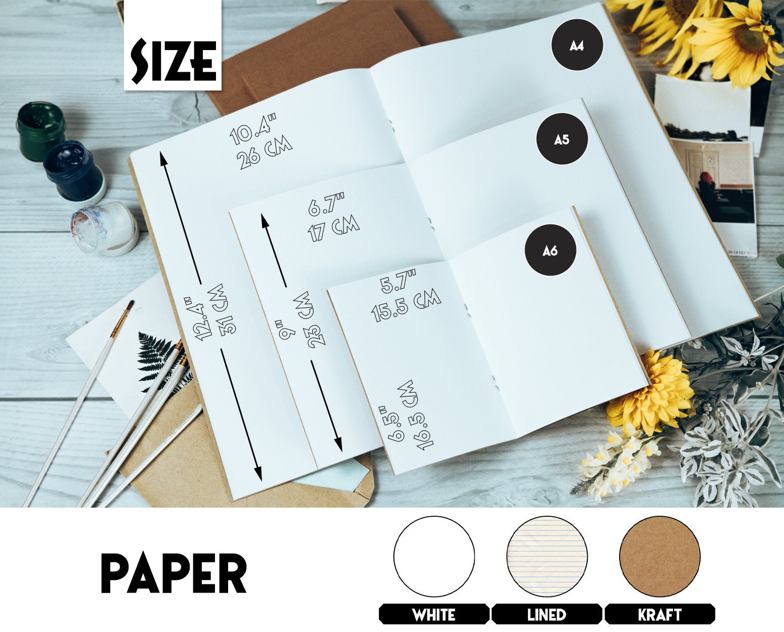 Notizbuch Aus Kraftpapier – 20 Seiten, 16 X 22 Cm, Elfenbeinfarben, Blanko, Ideal Für Skizzen & Notizen