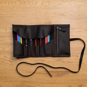 Leather pencil case,Pencil wrap,Pen roll,Pen case,Makeup brush roll,Leather pencil holder,Pen pouch,Personalized leather pen bag,Pencil roll