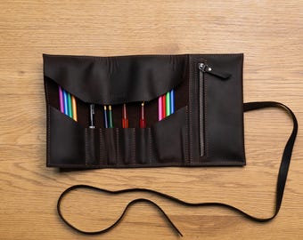 Leather pencil case,Pencil wrap,Pen roll,Pen case,Makeup brush roll,Leather pencil holder,Pen pouch,Personalized leather pen bag,Pencil roll