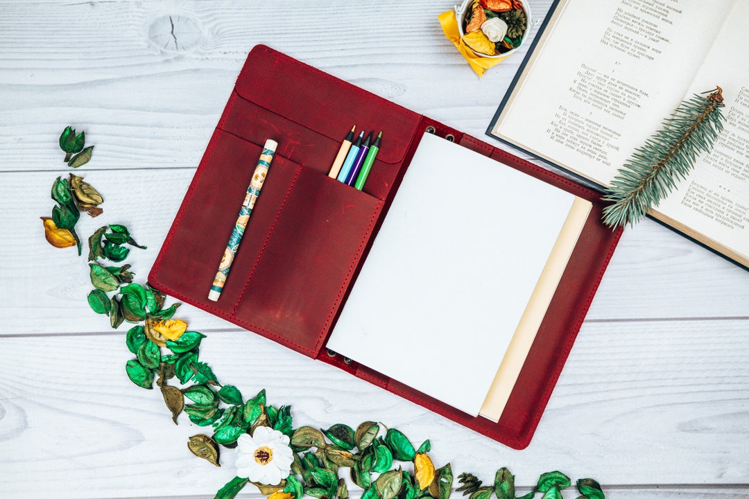 Leather Notebook Cover A4, Leather Notebook Cover Personalized, Leather