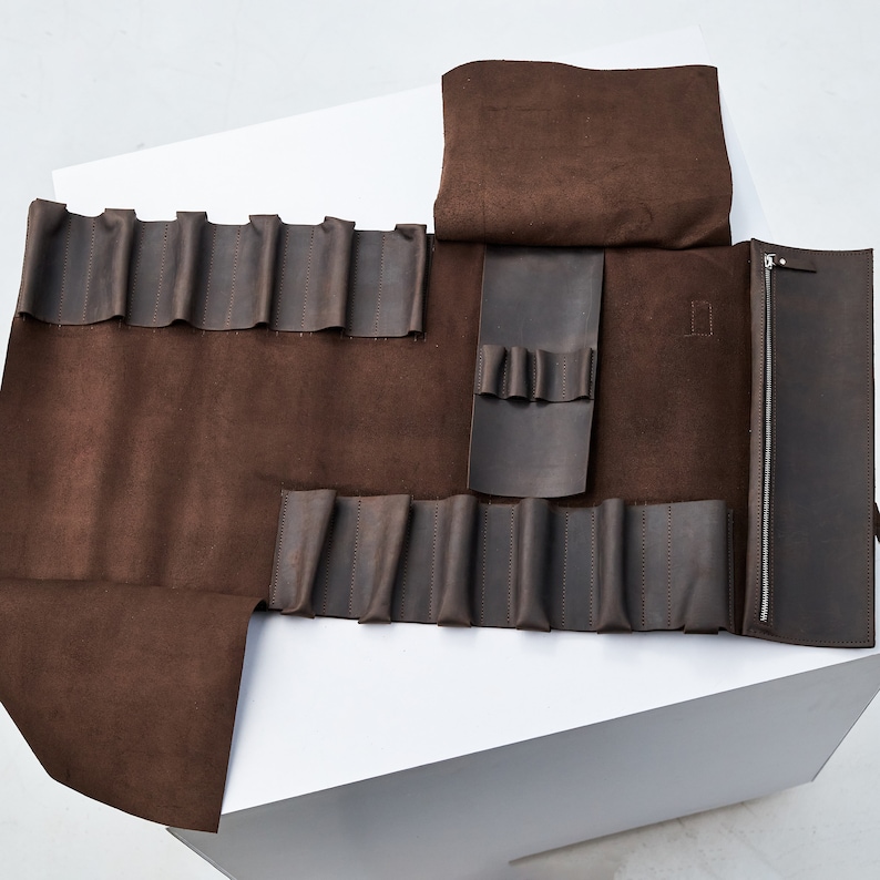Personalized knife roll leather - Thumbnail 5