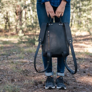 Leather backpack women satchel, City backpack, Work backpack for women, Leather backpack women purse, Womens backpack for school image 8