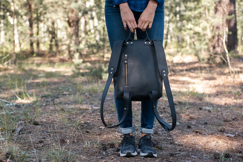 Leather backpack women satchel, City backpack, Work backpack for women, Leather backpack women purse, Womens backpack for school image 8