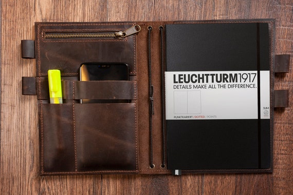 Leuchtturm1917 cover,Agenda cover,Travel journal refillable,Custom refillable leather journal