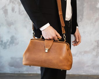 Vintage doctor bag, Leather doctor bag, Large medical bag, Leather medical bag, Doctor bag purse, Large doctors bag, Classic doctor bag