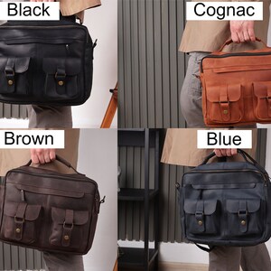 Cartera de cuero para hombre, Cartera de cuero para hombre, Cartera de cuero para hombre, Bolsa de computadora hecha a mano, Bolsa de hombro para hombre, Cartera de cuero para mensajero imagen 6